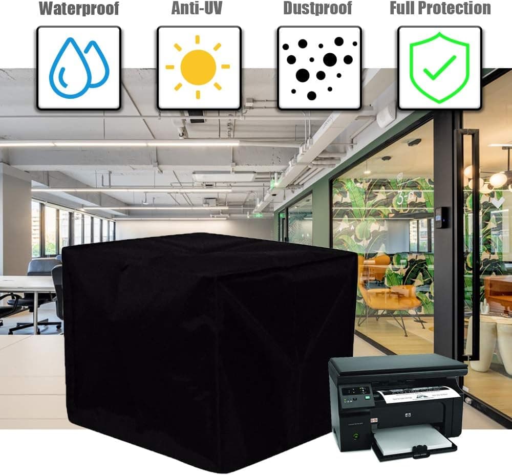 Printer Dust Cover HP Mayhour Heavy Duty Waterproof Fabric Printer Case Protector Canon for Office Home 3D Printer Covers Copier Wireless Printers Box Cloth Balck Large (17x17x12.5in)