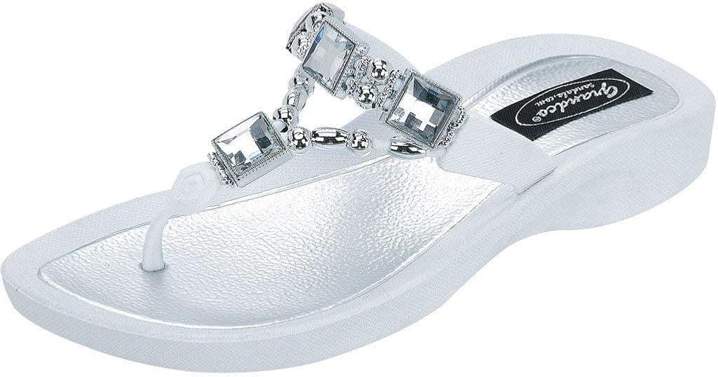 GRANDCO Women's 25226E Jeweled Waterproof Molded Sole Summer Thong Sandals