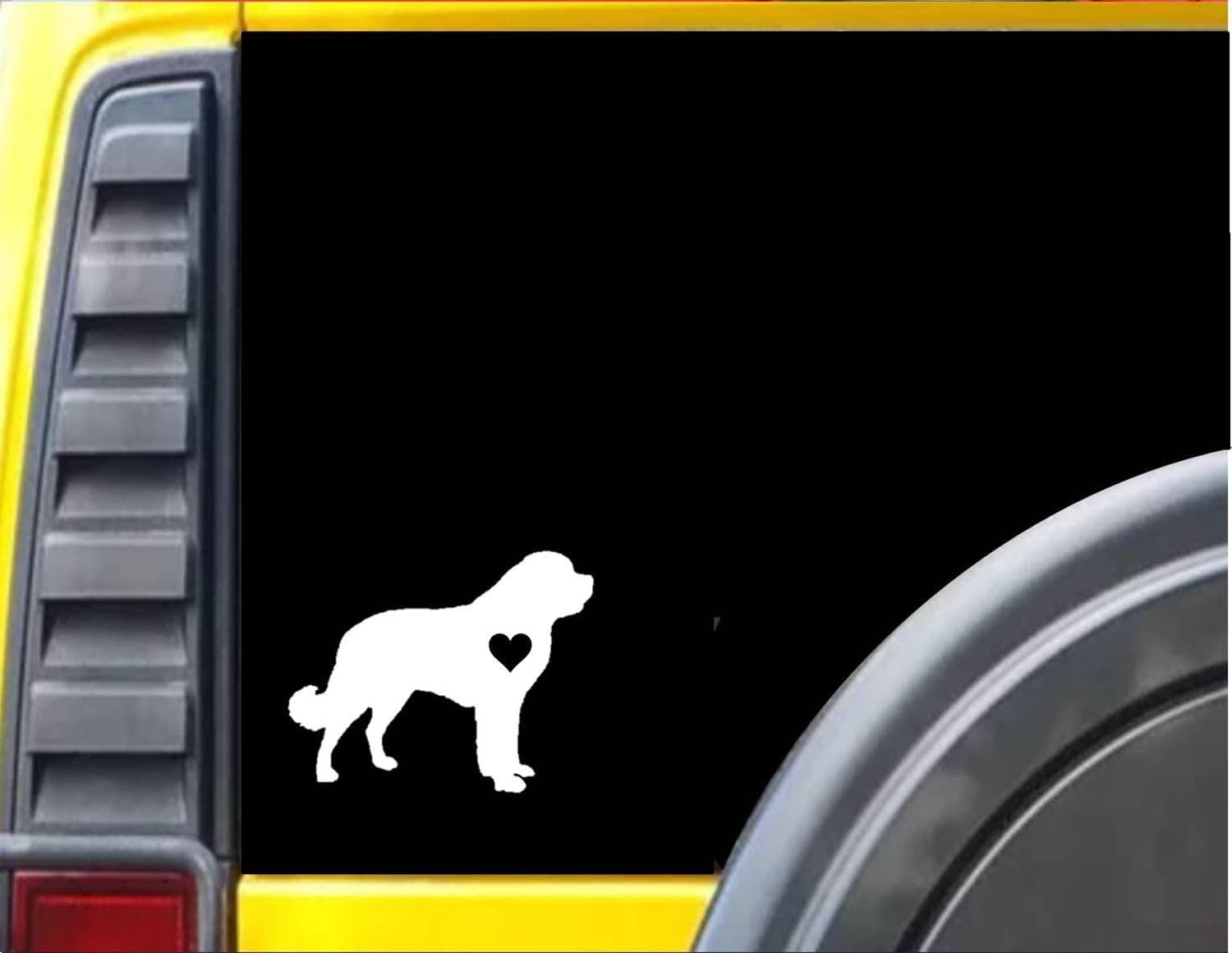 EZ-STIK Saint Bernard Little HeartJ643 6 inch Sticker Dog Decal