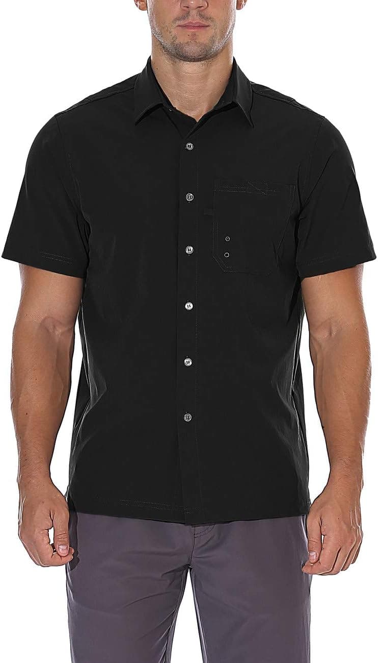 Nonwe Men's Hiking Camping Short Sleeve Shirts Quick Dry Breathable