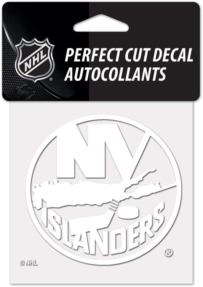 WinCraft NHL New York Islanders Decal4x4 Perfect Cut White Decal, Team Colors, One Size