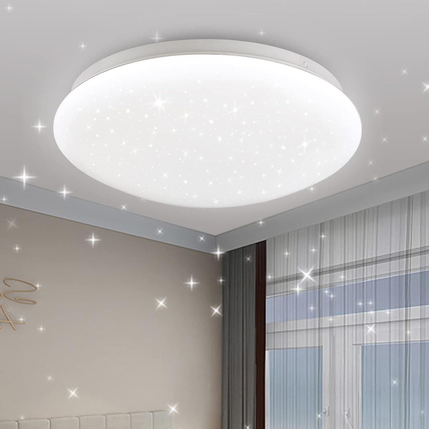 DLLT LED Flush Mount Ceiling Light-15W Modern Round Ceiling Lamp, Close to Ceiling Lights Fixture 11.4 Inch Daylight 6500K for Bedroom, Kitchen, Hallway, Stairwell, Garage, 1050LM, White