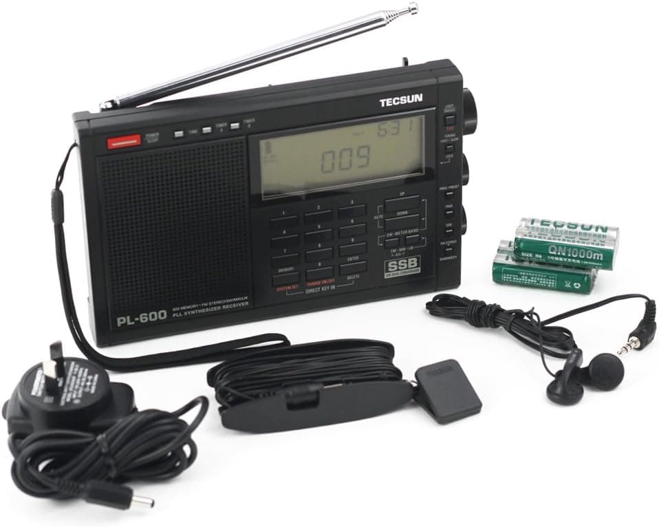 Tecsun PL-600 AM/FM/LW SSB Shortwave Radio, Black