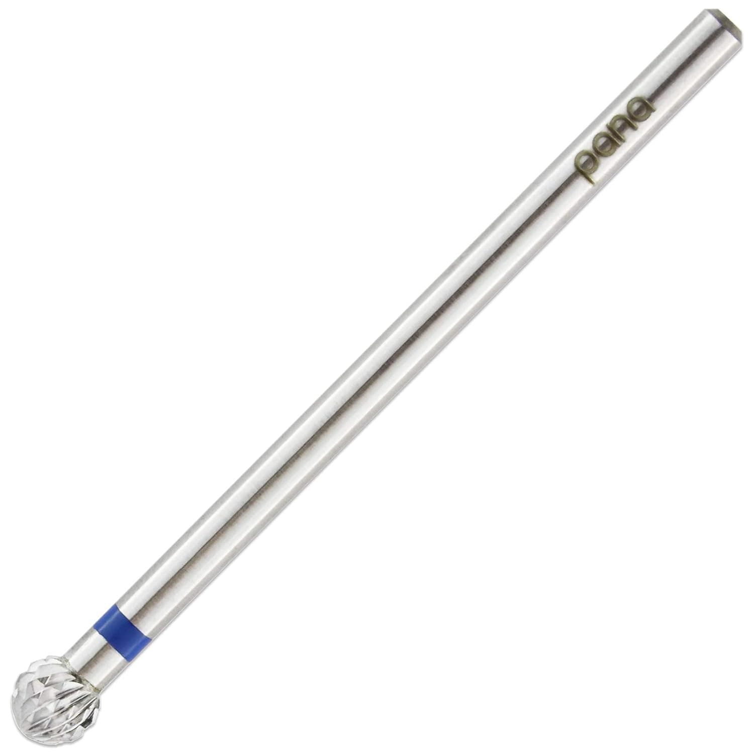 Pana 3/32" Shank Ball Head, Medium Grit Nail Carbide Bit - Silver Color for Electric Dremel Drill Machine trimming the cuticles and skin around the sides nail bed (4.0 mm, Silver)