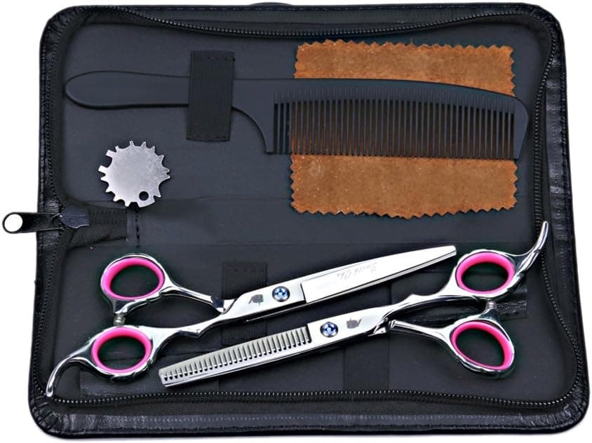 1set professional barber Hair Scissors SMITH CHU (CL60) Cutting & Thinning Scissors Kit 6.0inch, Japanese Steel Shear-Rose
