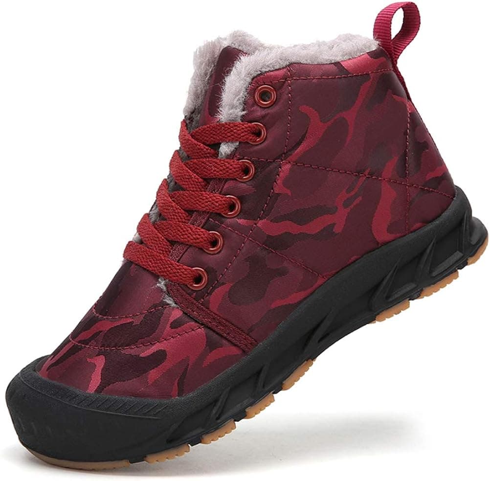 AFT AFFINEST Boys Girls Snow Boots Waterproof Slip On Fur Lined Sneakers Winter Warm Shoes