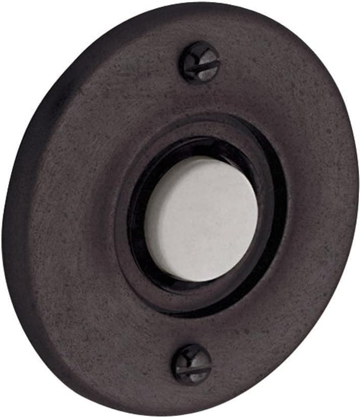Baldwin 4851412 Round Bell Button, Distressed Aged Bronze