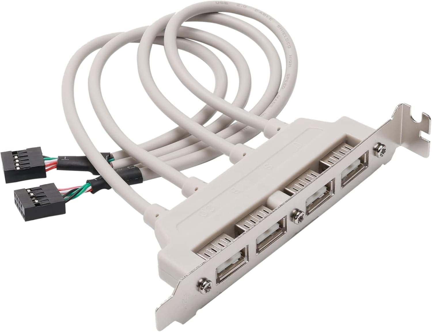 JIUWU Motherboard 4 Ports USB 2.0 Hubs Expansion Rear Panel Header Bracket