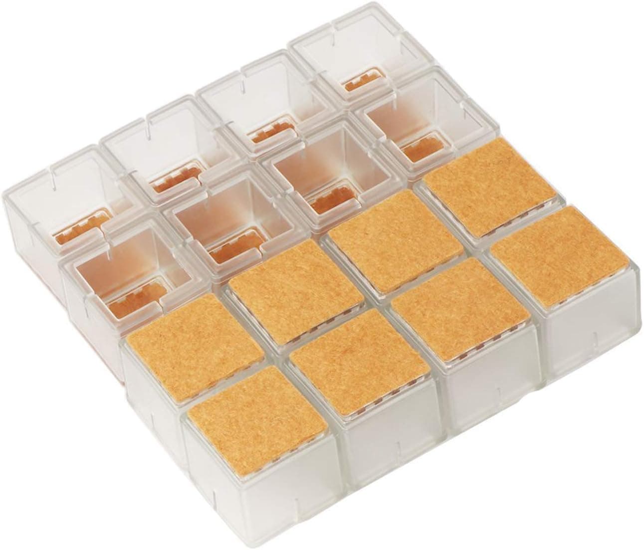 Silicone Furniture Chair Leg Caps Pads Floor Protectors with Felt (Rectangular: fit for 1-1/2" to 1-5/8“, Transparent)