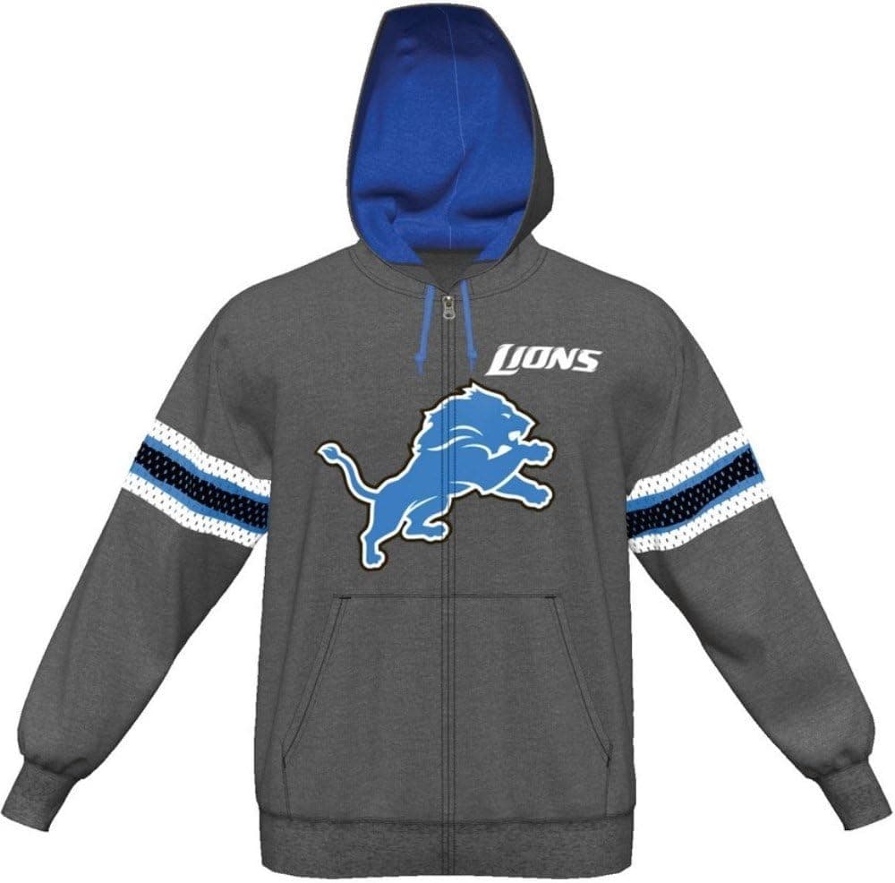 Majestic Detroit Lions NFL Intimidating VI Full Zip Hooded Sweatshirt