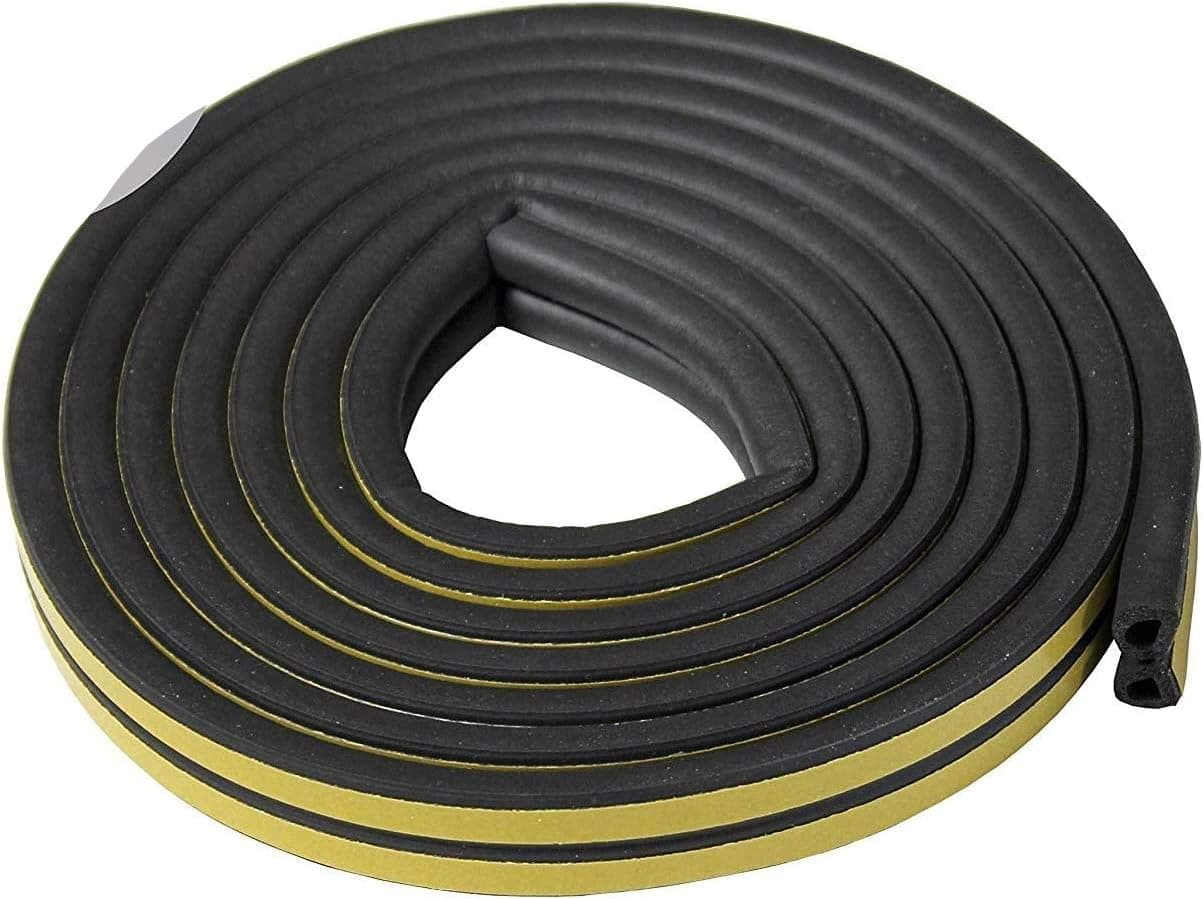 VViViD B-Shaped 2-Track Black EPDM Rubber Adhesive Weather Stripping Edge Seal 5.18m Roll (1 Pack)