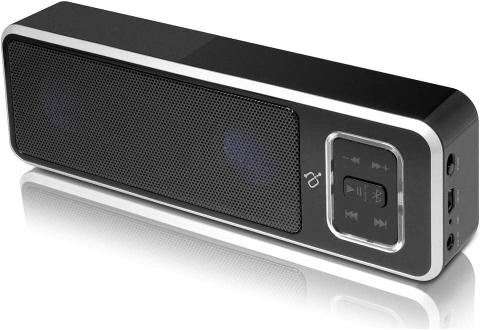 Aluratek ABS02F Portable Bluetooth Wireless Speaker/Speakerphone with Built-In Battery-Bluetooth Speakerphone - Retail Packaging - Black