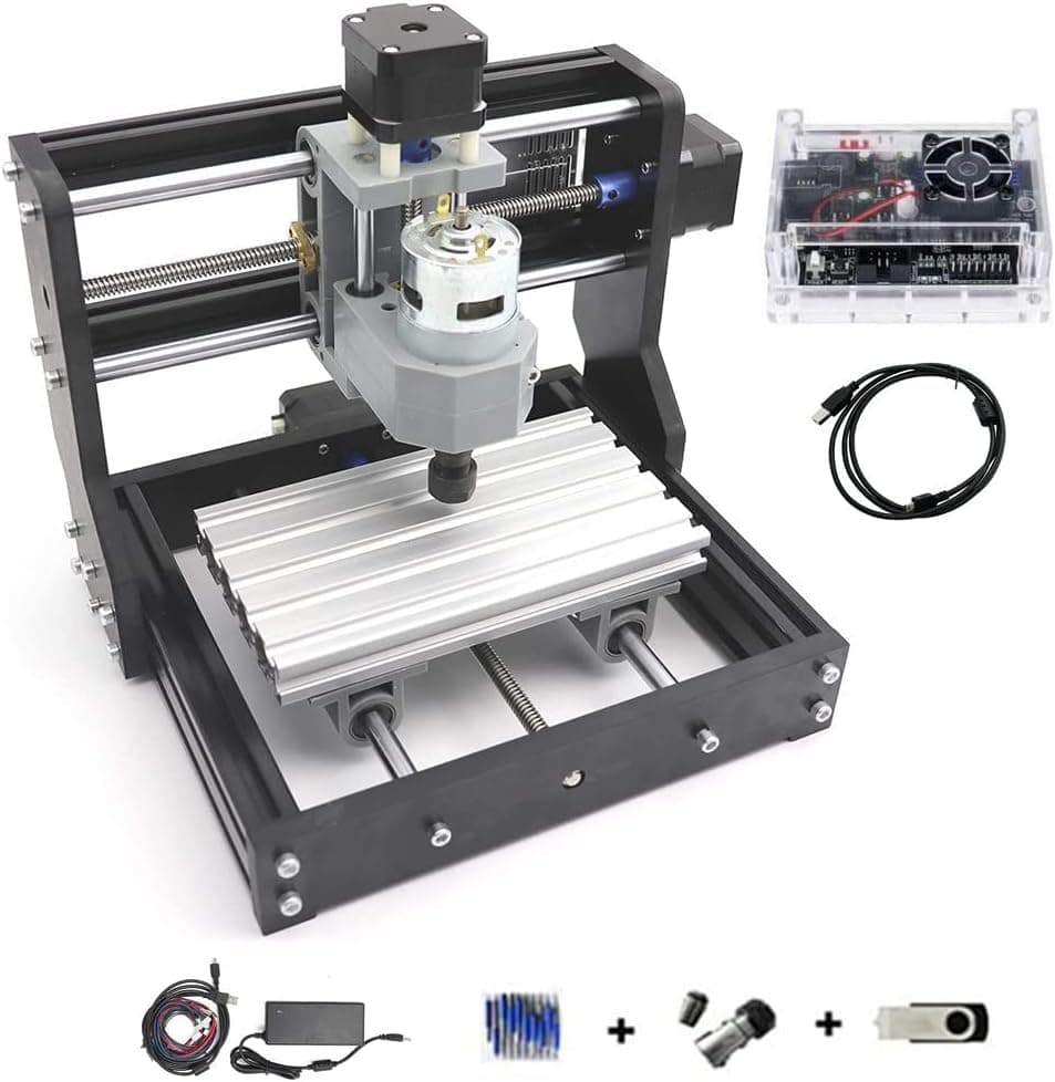 CNCTOPBAOS 1610 PRO Mini CNC Engraving Machine,3 Axis GRBL Control DIY CNC Router Kit,Engrave PVC,PCB,Plastic,Wood Router Desktop Milling Machine CNC1610 w/ ER11 (1610 Pro)