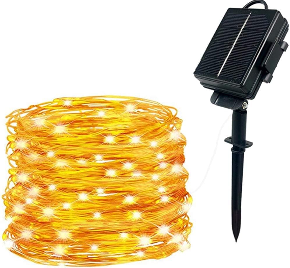 JINMAON Solar String Lights Garden Outdoor Fairy String Lights 8 Lighting Modes 66ft Waterproof Solar Powered Lights for Yard Patio Home Wedding Party Christmas Xmas Decoration (200led)