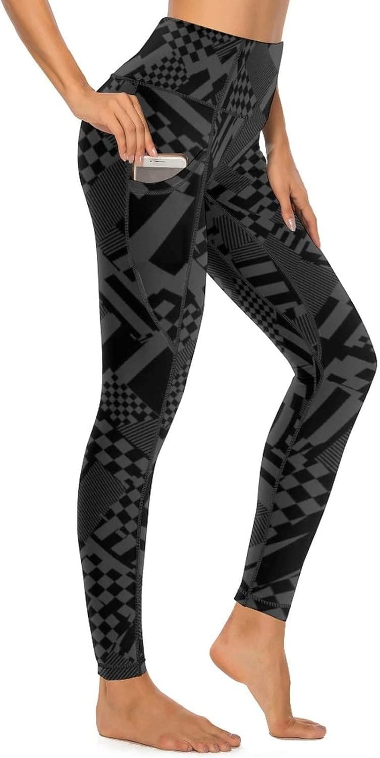 Cerburny Women's High Waisted Yoga Pants with Pockets Workout Leggings 4-Way Stretch Running Exercise Pants