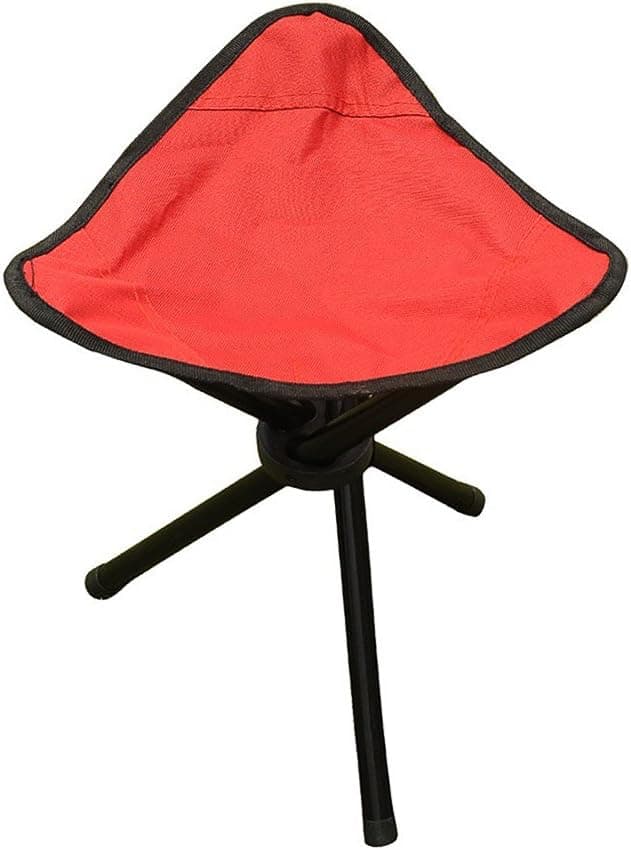 PiscatorZone Tripod Stool,3-Legged Stool, Children Baby Seat Kids Furniture-Foldable, Portable, Canvas Stool for Travel,Camping,Backpacking, Gardening, Fishing, Hiking and Mountaineering (Red)