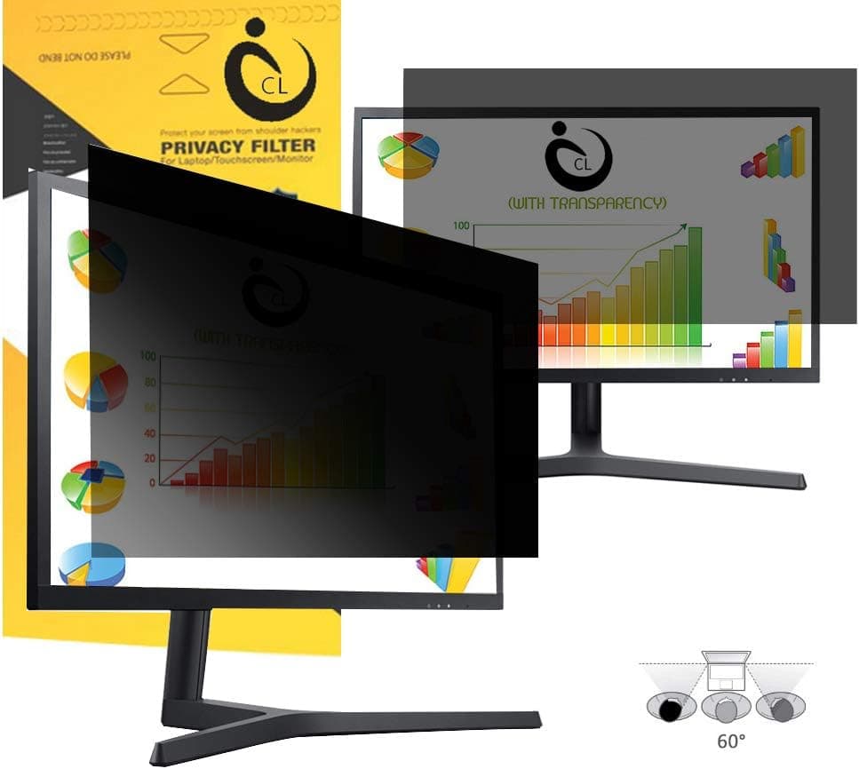 VIUAUAX 25'' inch Privacy Screen Filter for Desktop Computer Widescreen Monitor - Anti-Glare, Blocks 96% UV,Anti-Scratch with 16:9 Aspect Ratio - 21.8" x 12.3"