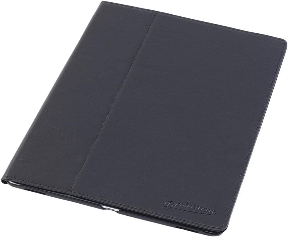 Thin Apple iPad Pro 2015 Case - Devicewear Ridge - Slim Black Vegan Leather Smart Case with 6 Position Flip Stand and On/Off Switch