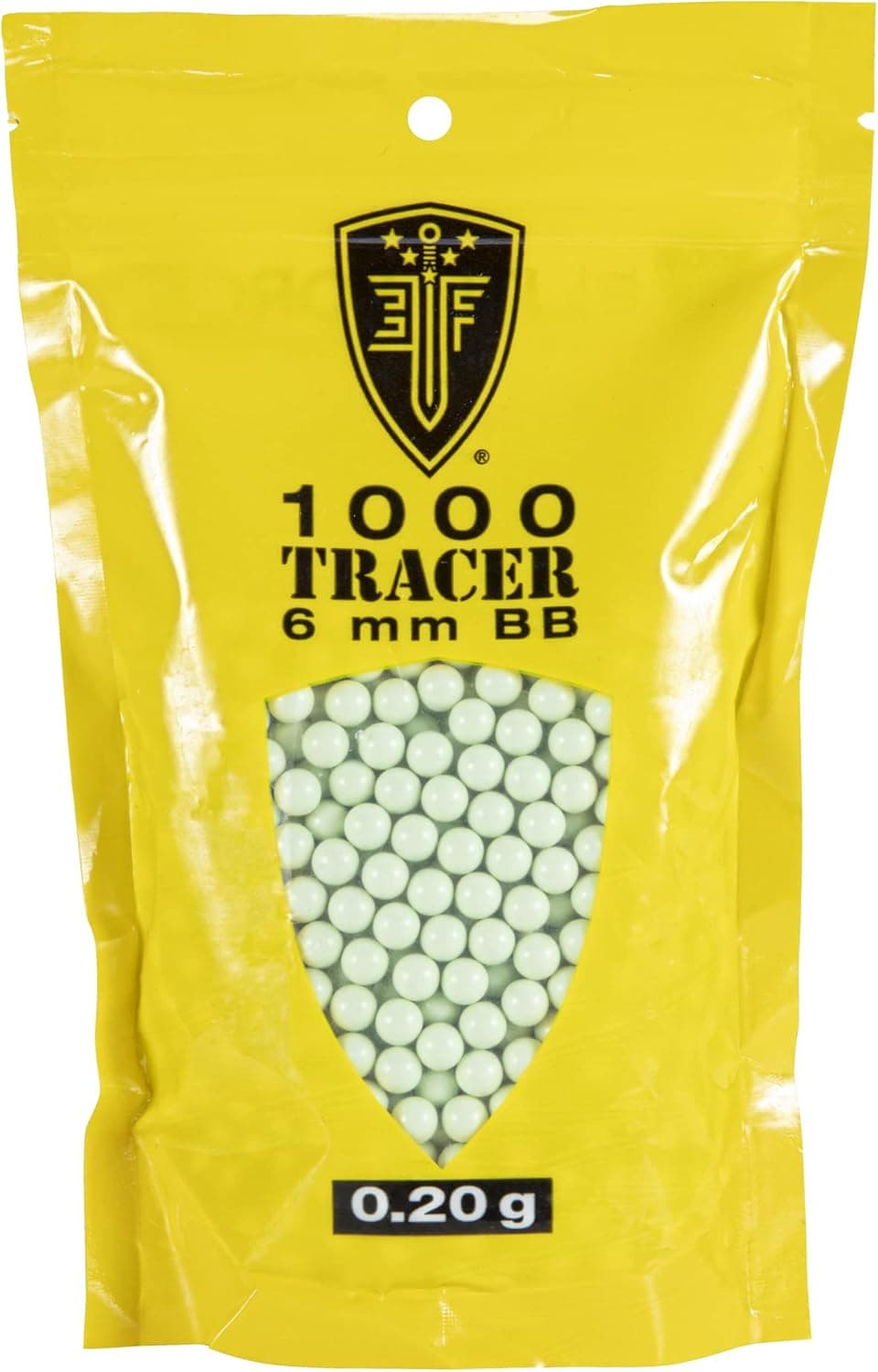 Elite Force Tracer BBS Glow-in-The-Dark Premium 6mm Airsoft BBS Ammo, 1000 Count, 0.20 Gram, One Size