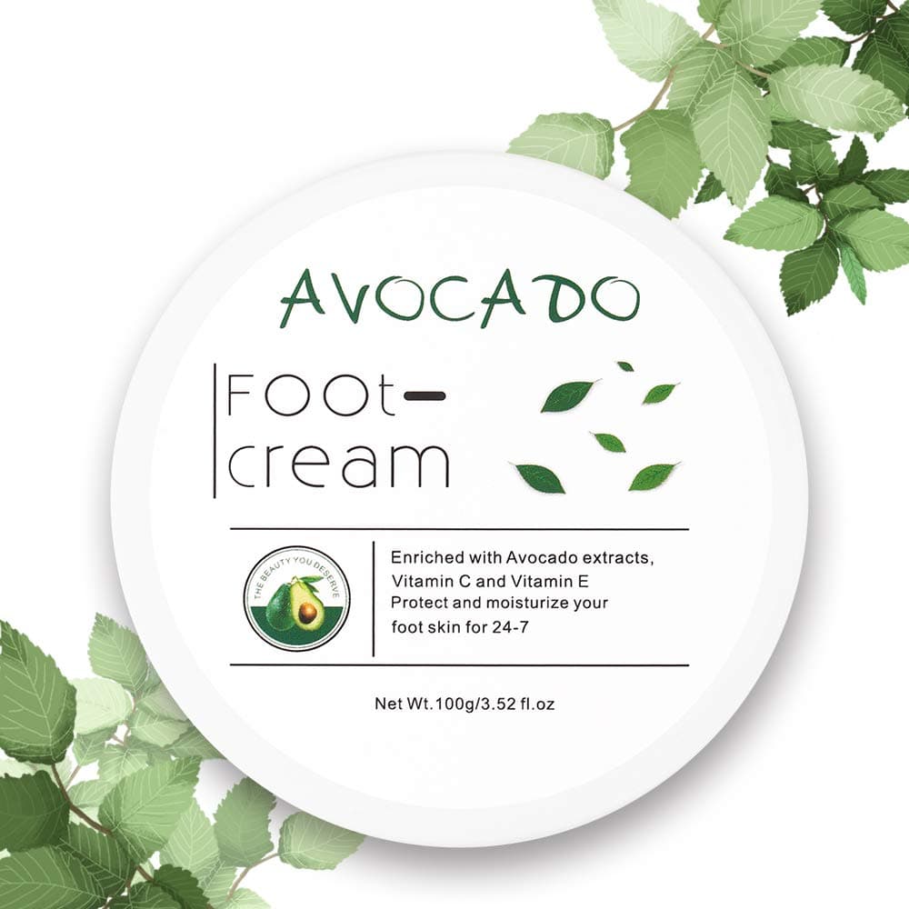 Avocado Essence Foot Cream | Non-greasy Foot Lotion for Rough, Dry, Calloused Feet, Heels and Soles | Exfoliator & Moisturizer | Organic Feet Balm for softening rough skin on feet | 3.52 fl.oz