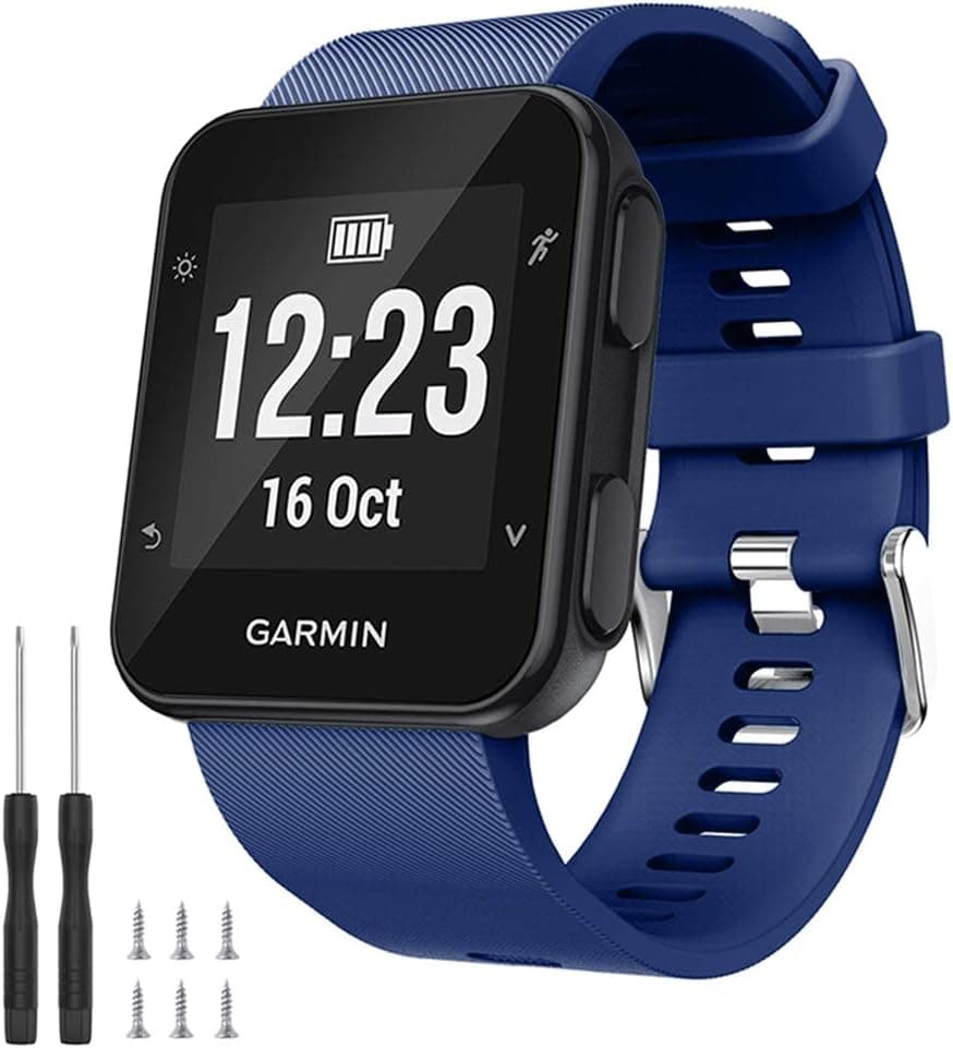 Watbro Band Compatible with Garmin Forerunner 35, Soft Silicone Watch Band Replacement Strap, for Garmin Forerunner 35 Smart Watch, Fit 5.11-9.05 Inch (130mm-230mm) Wrist
