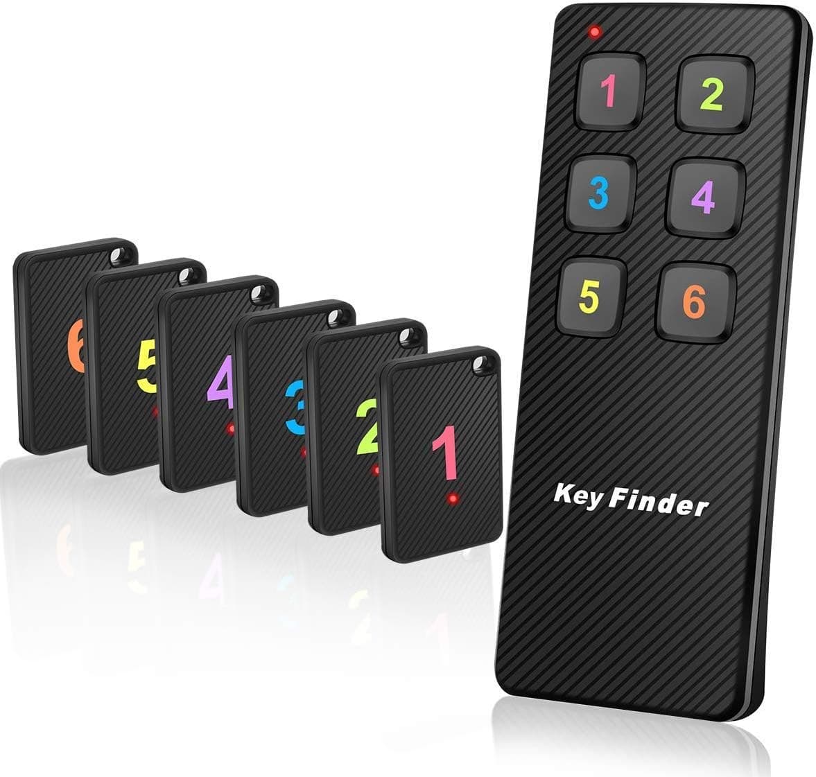 Key Finder,Item Tracker Wireless RF Item Locator with Number Updated Version,Key Tracker with 85DB Loud Beeping Sound and 115 Feet Remote Control 6 Receivers Anti-Lost Tags and Keychains
