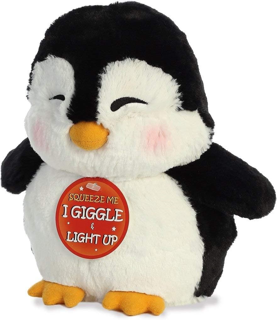 Aurora World Christmas Items - 9" Giggles Penguin, White, Black