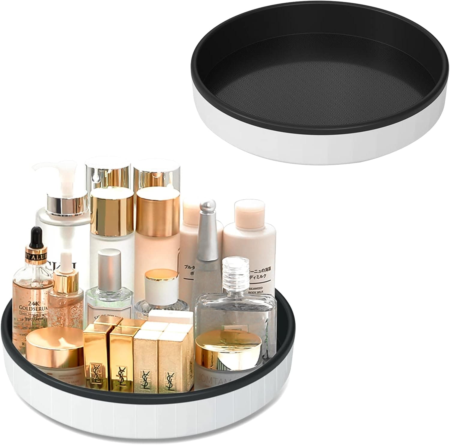 2 PACK(12inch) Makeup Perfume Organizer, 360 Degree Rotating Lazy Susan, Cosmetic rotating makeup organizer,Round perfume Tray with Large Capacity