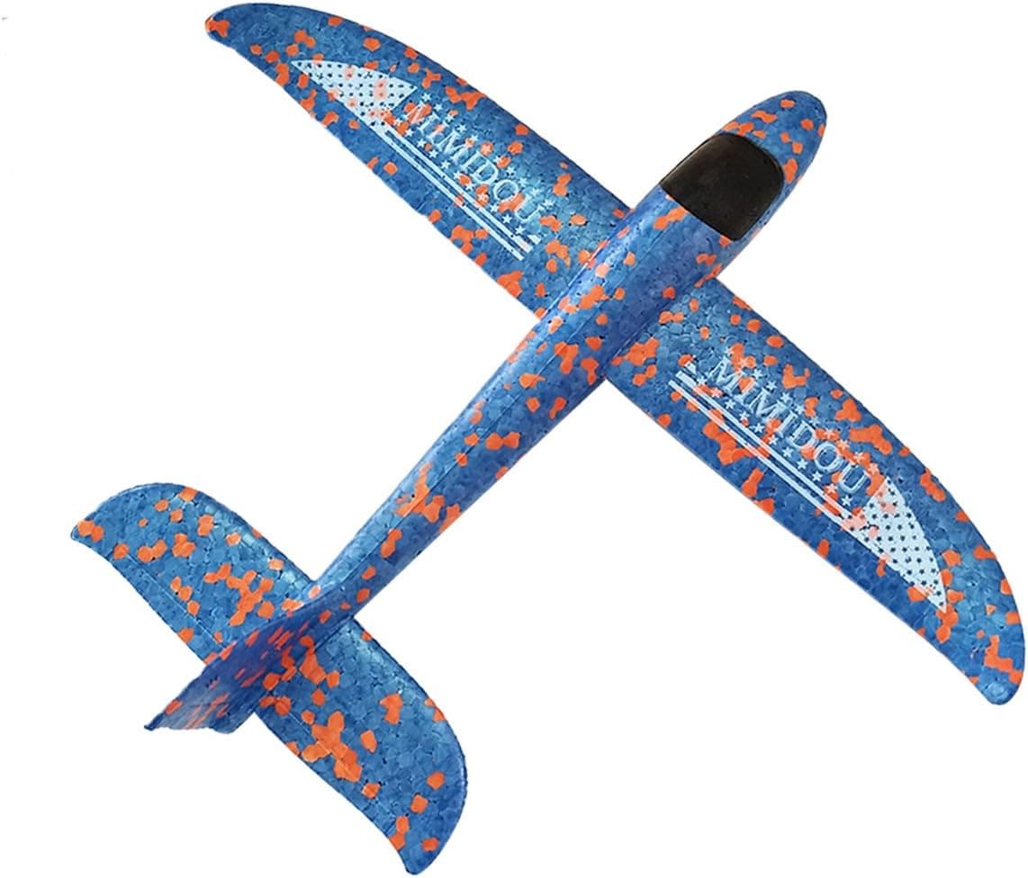 MIMIDOU Glider Plane Foam Throwing Airplane styrofoam Aircraft Model Outdoor Sports Flying Toy for Kids as Gift (Blue1)