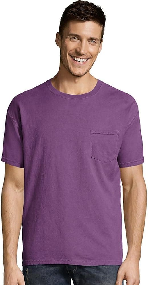 Hanes Men's ComfortWash Garment Dyed Short Sleeve Pocket Tee