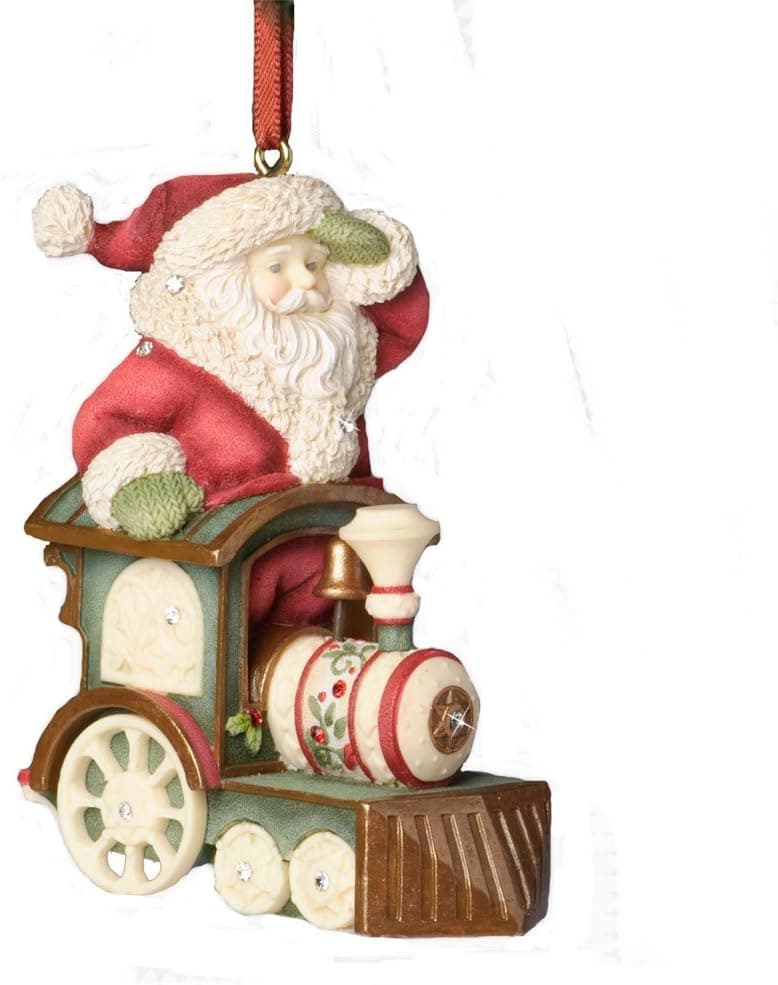 Enesco Heart of Christmas Santa Train Engine Ornament, 3.15-Inch