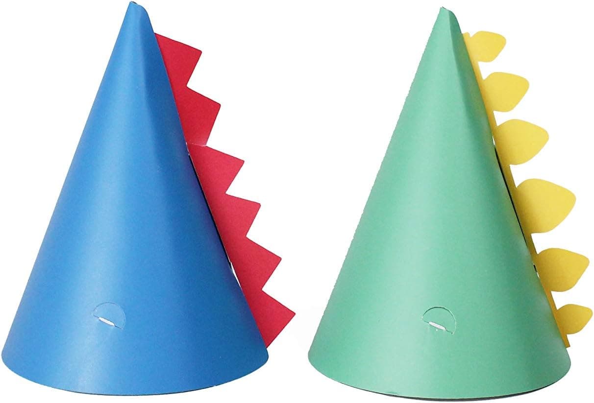 Dinosaur Party Hats | 12 Pack | Dinosaur Spike Birthday Party Hats for Kids | T-rex Birthday Party Supply | Blue and Teal