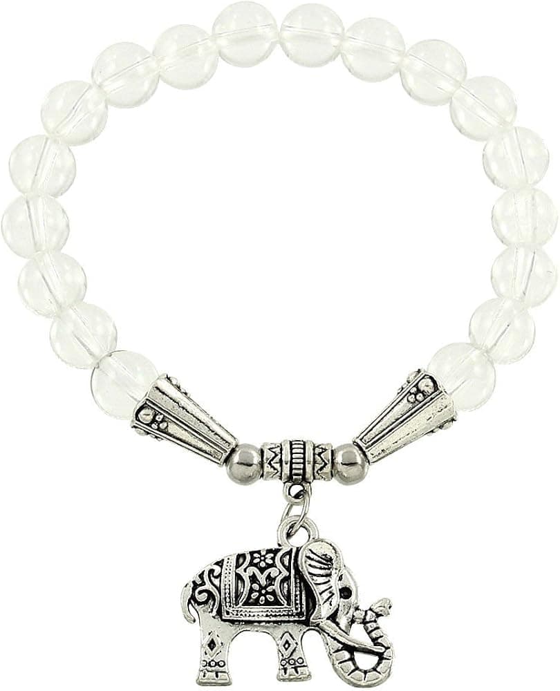 Falari Elephant Lucky Charm Natural Stone Bracelet