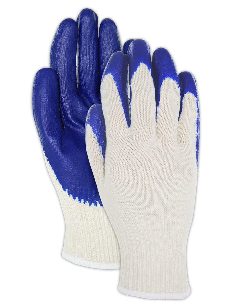 MAGID MultiMaster PFH21 Cotton/Polyester Glove, White Latex Palm Coating, 8.5" Length, Medium (12 Pair)