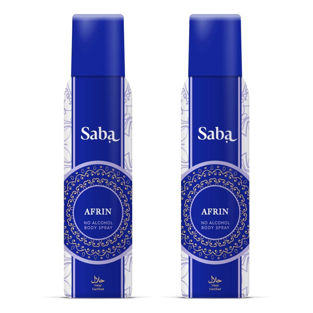 Saba Perfumed Body Spray deodorant Alcohol Free Perfumed Body Spray (Afrin- Pack of 2)