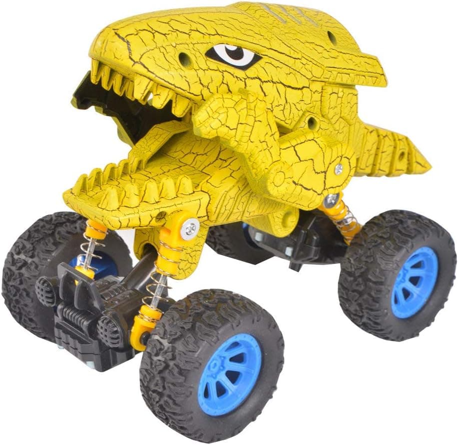 Dinosaur Monster Truck Toys,Toddler Die-cast Pull Back Car Toys with Spring & Big Rubber Tires,Graffiti Kids Vehicle for Aged 3 and Above Boys & Girls Gift