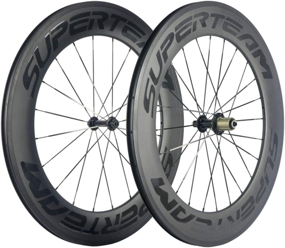 Superteam 88mm Carbon Fiber Wheels 23mm Width 700c Clincher Wheelset with Logos