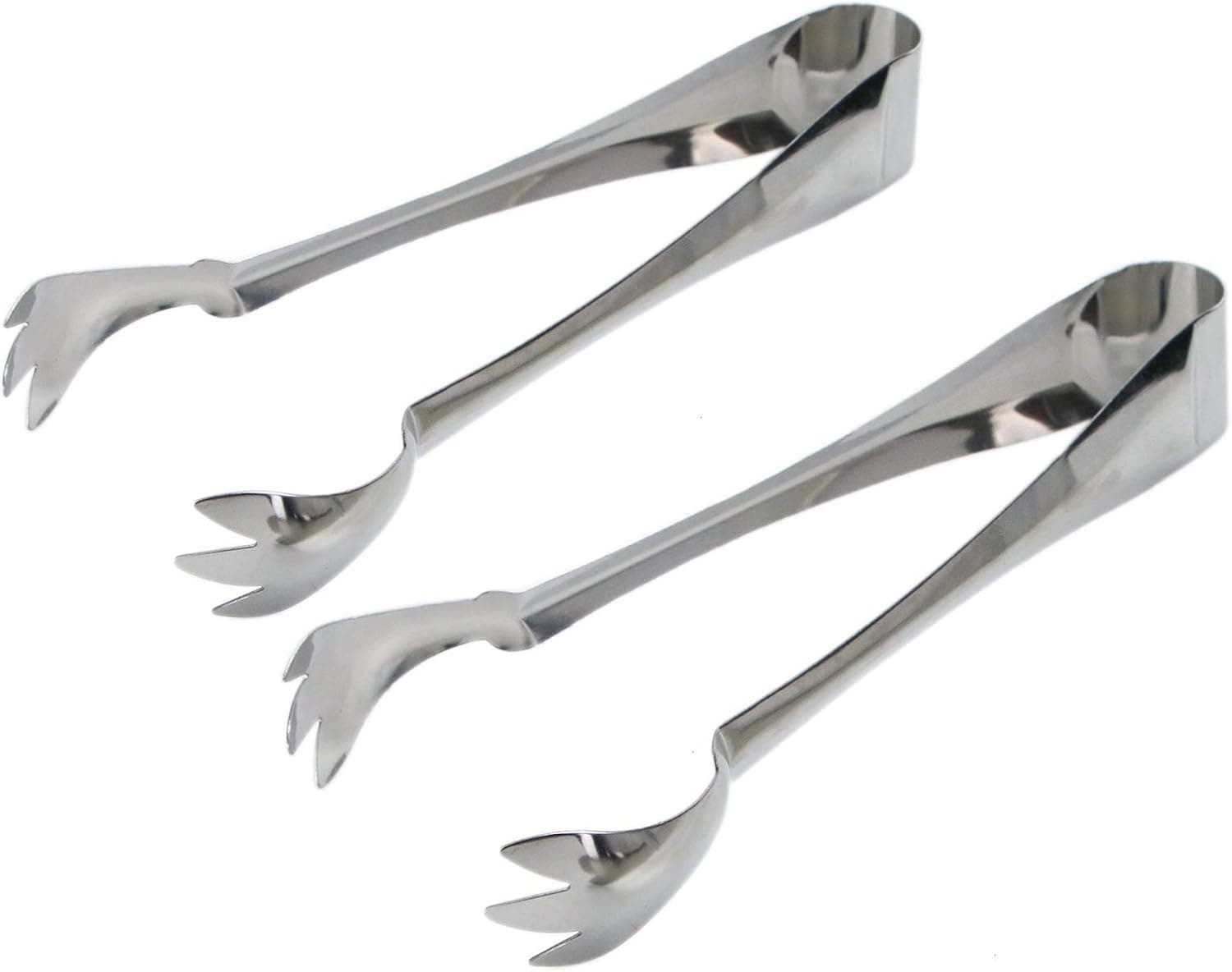 WSSROGY 2 Pcs Stainless Steel Ice Tongs Small Claw Ice Tong for Freezer Ice Bucket