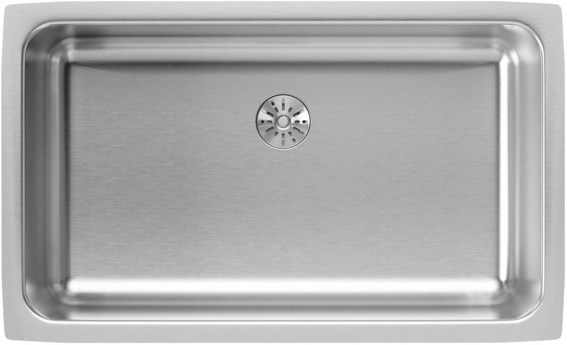 Elkay ELUH2816PD Lustertone Classic Single Bowl Undermount Stainless Steel Sink with Perfect Drain