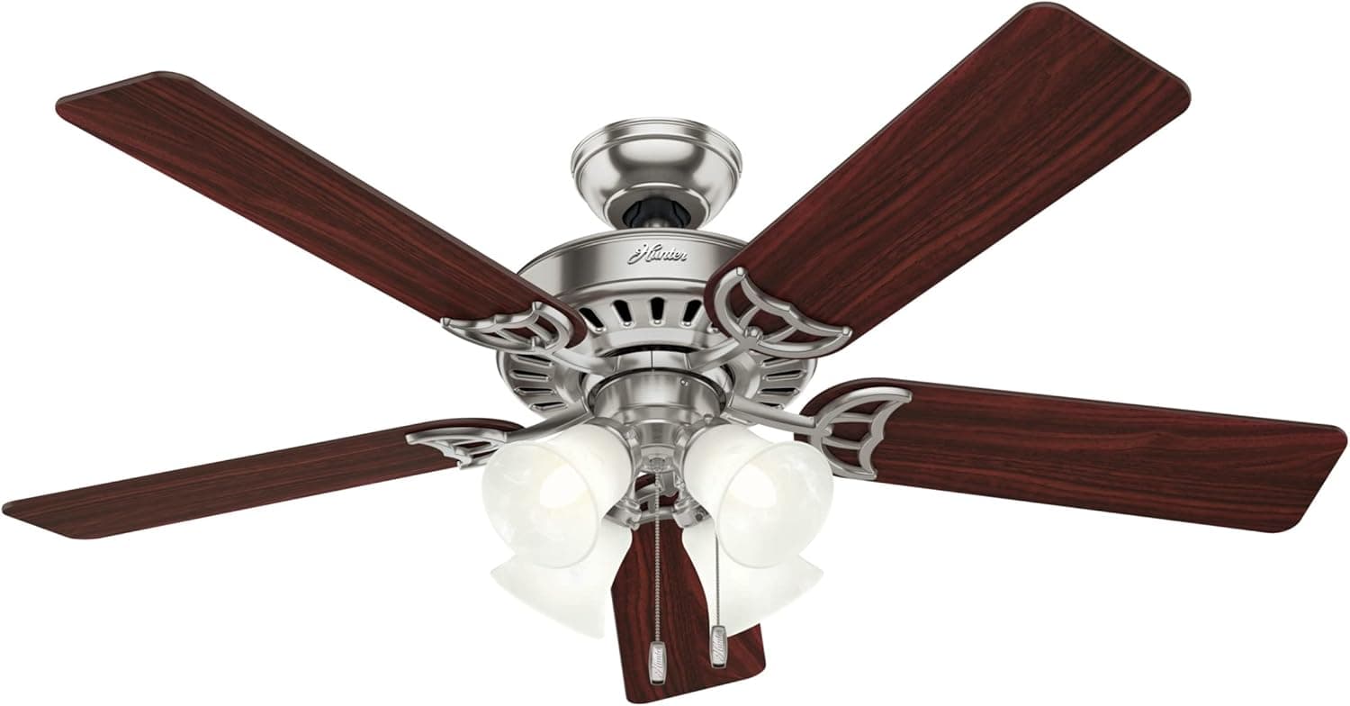 Hunter Studio Series Indoor Ceiling Fan with LED Lights and Pull Chain Control