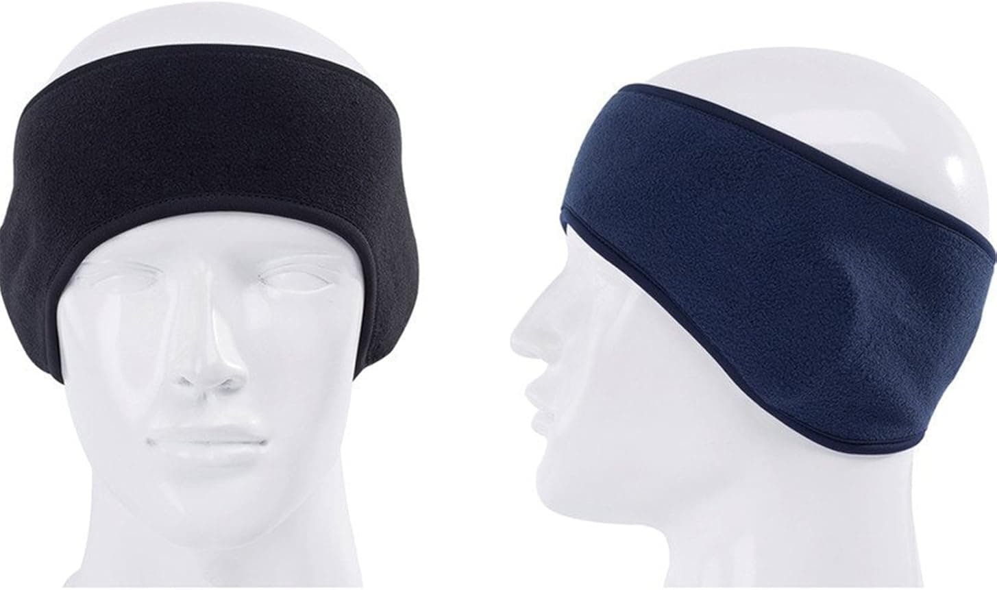 GoYonder Fleece Thermal Headbands Ear Warmers Black Navy