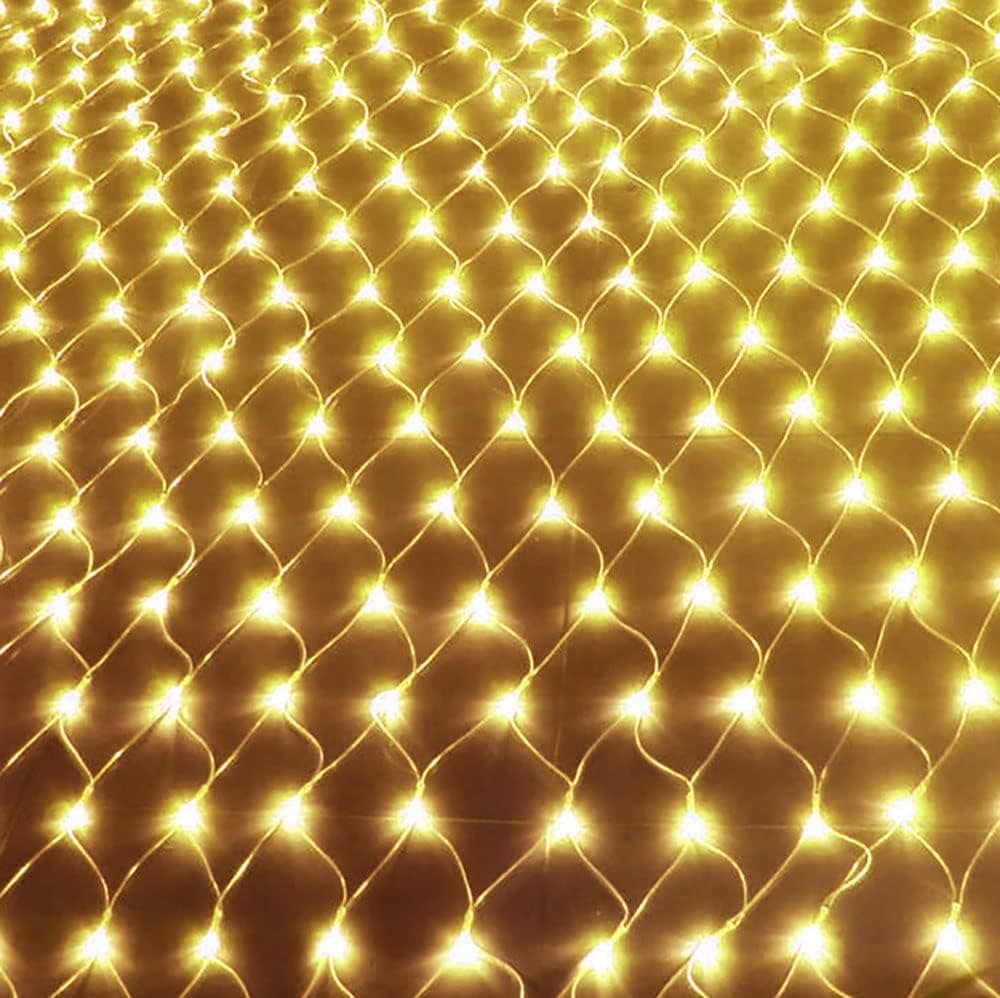 ZhenQiu Christmas Net Lights, 360 LED 12x5ft Outdoor Christmas Decorations Mesh Lights, Waterproof Connectable 8 Modes Bush Lights for Garden Party Wedding Holiday, Warm White