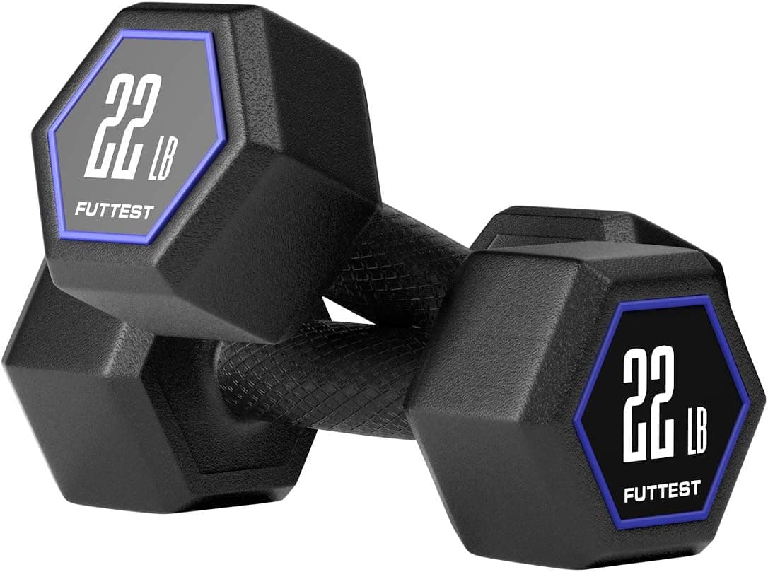 Futtest Hex Dumbbell Weights Barbell New Environmental Protection Fitness Dumbbells for Strength Training， Anti-Slip, Anti-roll All-Purpose for Body Workout Home Gym