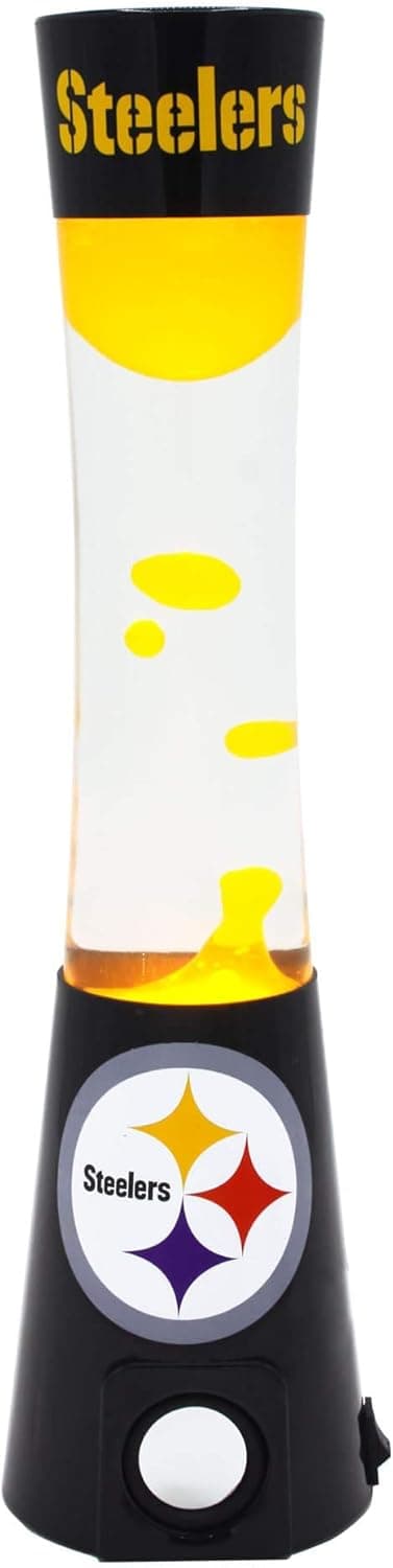 Sporticulture 2-in-1 NFL Team Magma Lamp with Built-in Bluetooth Speaker - 16.5” NFL Team Magma Lamp with Standard Outlet Connection and 30-Watt Bulb (Included) – Pittsburgh Steelers