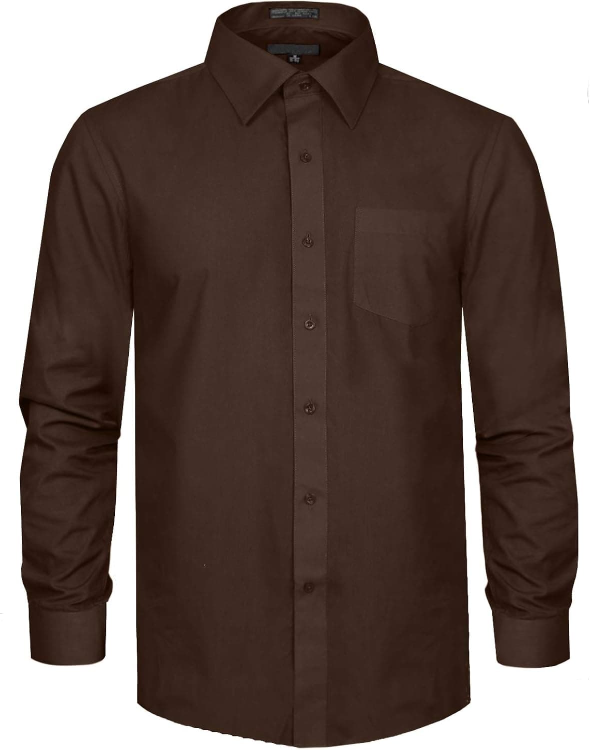 J. LOVNY Men's Premium Fabric Solid Color Long Sleeve Regular Fit Dress Shirts S-5XL