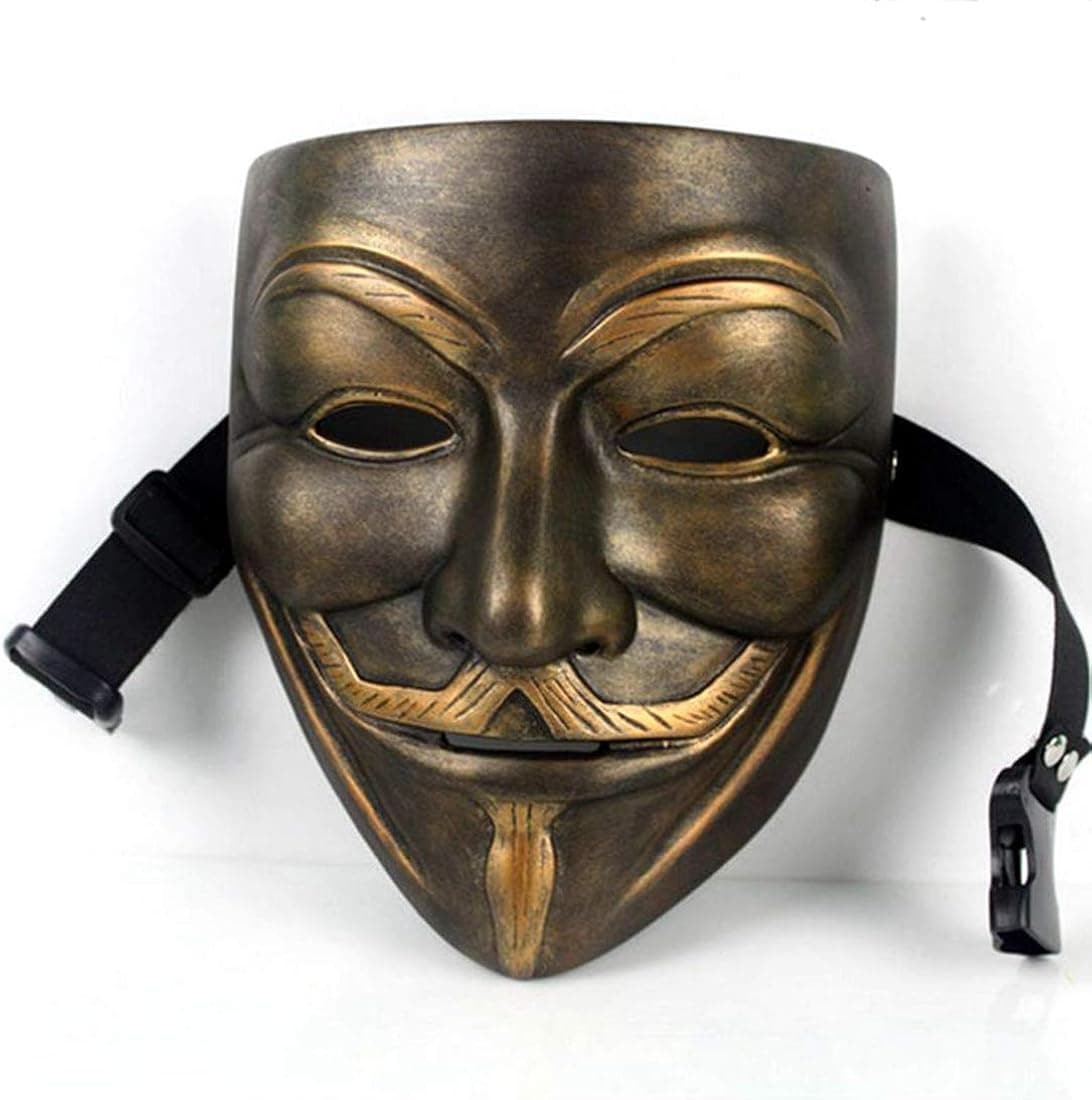 V for Vendetta Mask, Anonymous Guy Masks for Halloween, Cosplay Costume Party Resin Masks