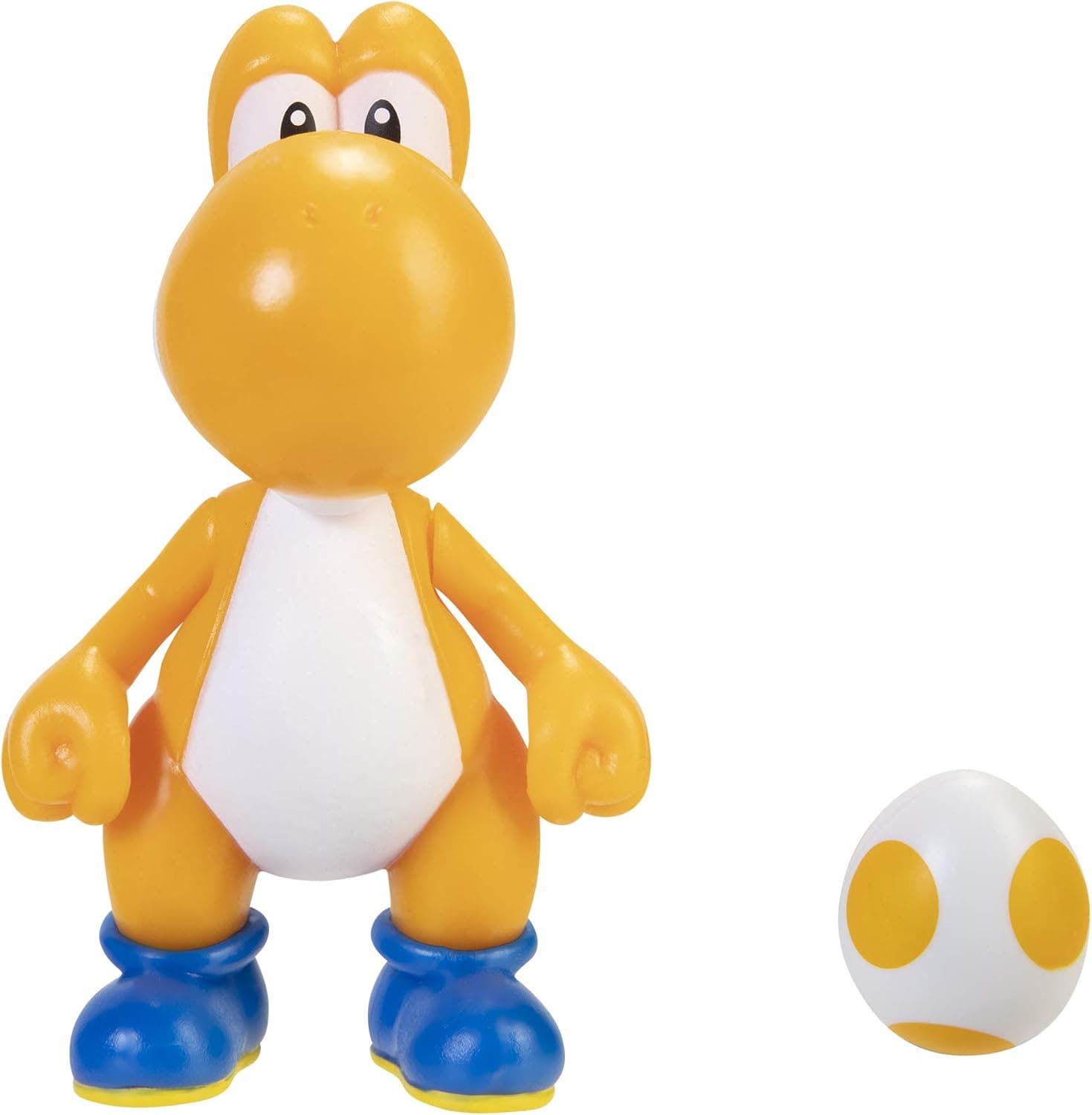 SUPER MARIO Action Figure 4 Inch Orange Yoshi Collectible Toy with Egg Accessory, Yellow