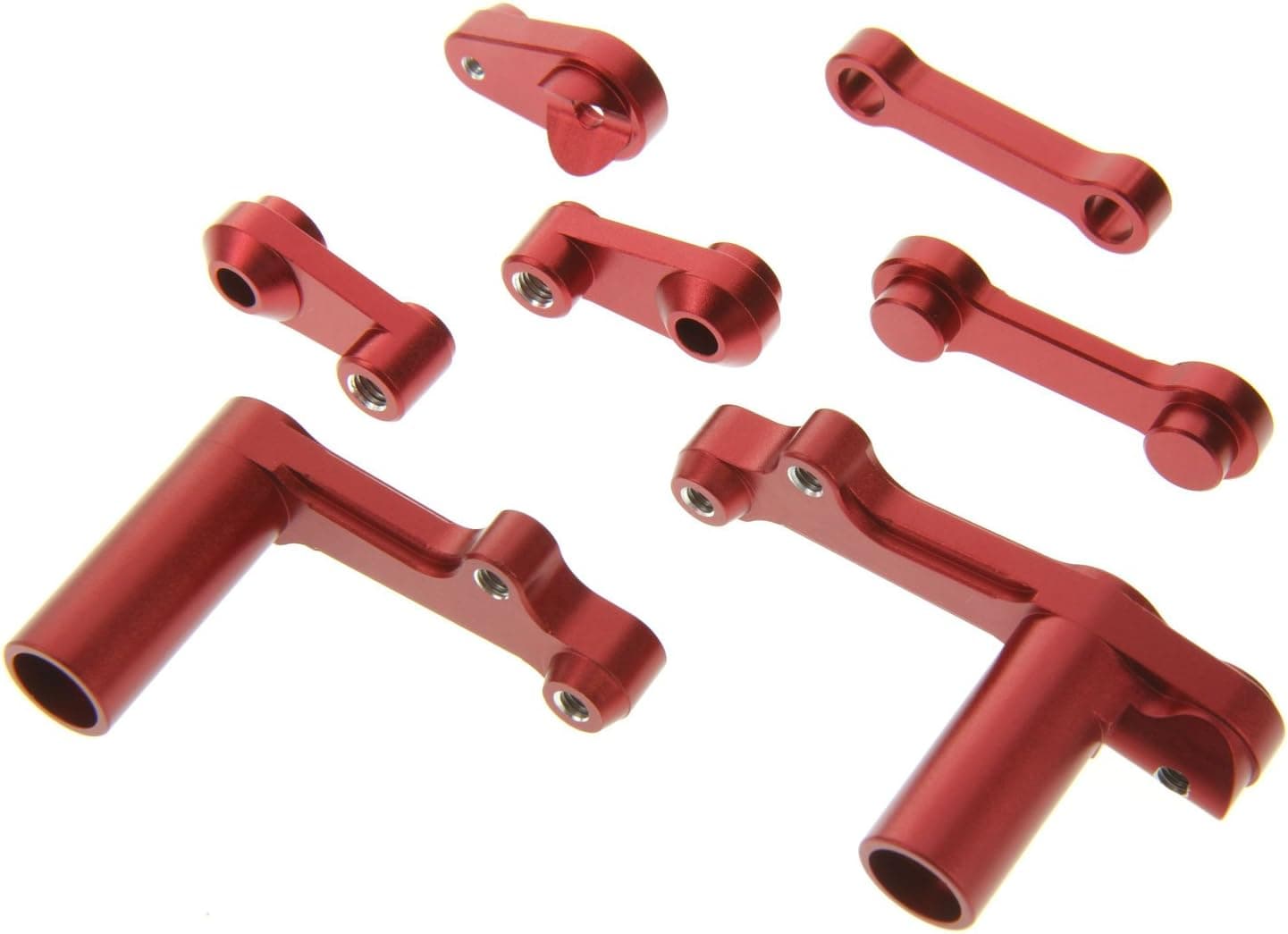 GPM RC Alloy Steering Assembly for 1:5 HPI Baja 5B - Red - Replaces 85460 85414