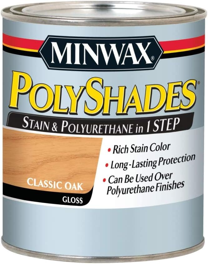 Minwax 61470444 PolyShades Stain & Polyurethane, Quart, Classic Oak, 32 Fl Oz