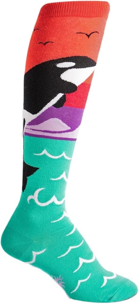 Sock It to Me, Orca, Women's Knee-High Funky Socks, Killer Whale Socks